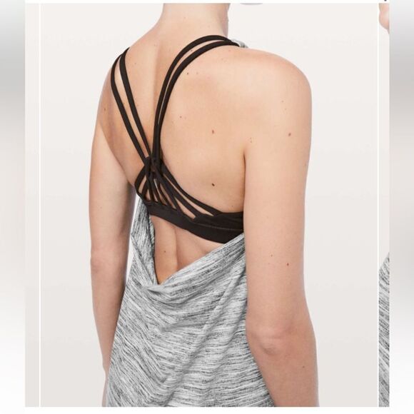 Lululemon Moment To Movement 2-In-1 Tank Space Dye Camo Black White / Black Sz 4 - Picture 2 of 16